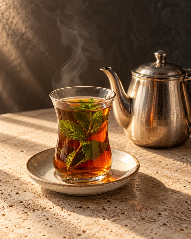 شاي أحمر بالنعناع